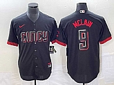 Men's Cincinnati Reds #9 Matt McLain Black 2023 City Connect Cool Base Stitched Jersey,baseball caps,new era cap wholesale,wholesale hats